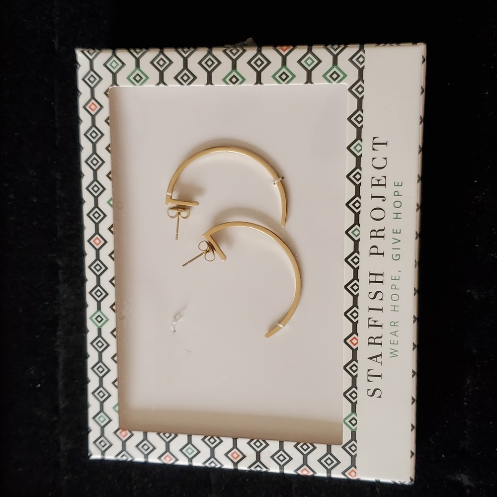 Gold half hoops